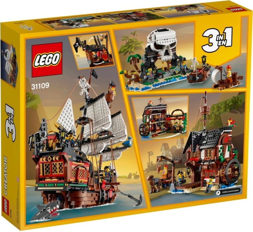 Set LEGO Creator 3-në-1 Anije Piratësh 31109, 1260 pjesë