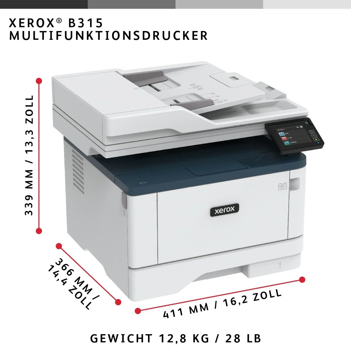 Printer multifunksional Xerox B315, laser, mono, wireless, duplex, 2 kaseta, 350 fletë, A4, blu/bardhë Printer multifunksional Xerox B315, laser, mono, wireless, duplex, 2 kaseta, 350 fletë, A4, blu/bardhë