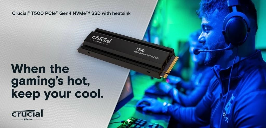 SSD Crucial T500, 500GB, M.2 2280, PCIe 4.0, i zi