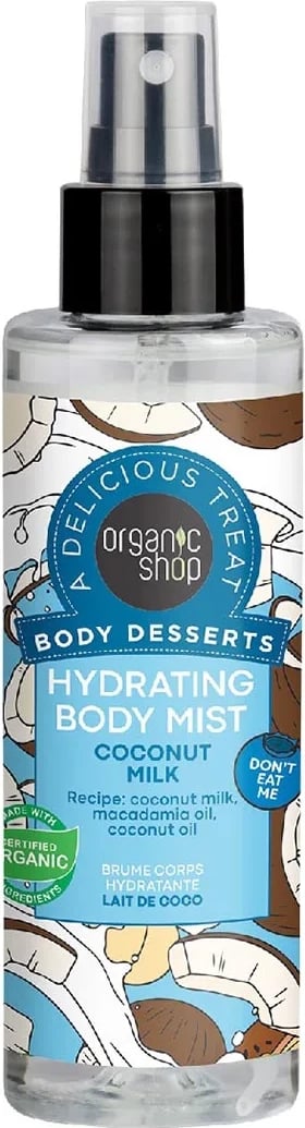 Spray hidratues për trup Organic Shop Body Desserts Coconut Milk 200ml