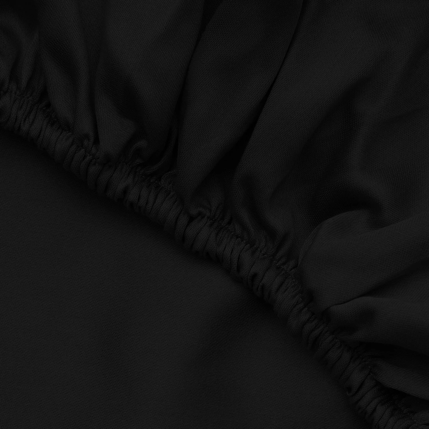 Çarçaf fitted saten, ngjyrë e zezë, Double XL, L'essentiel
