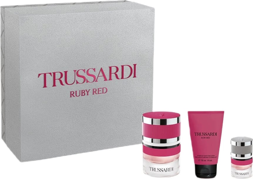 Set parfumi për femra Trussardi Ruby Red, 30ml + miniaturë 7ml + balsam trupi 30ml