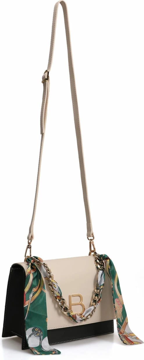 Çantë crossbody Lucky Bees, krem dhe e gjelbër e errët, 918