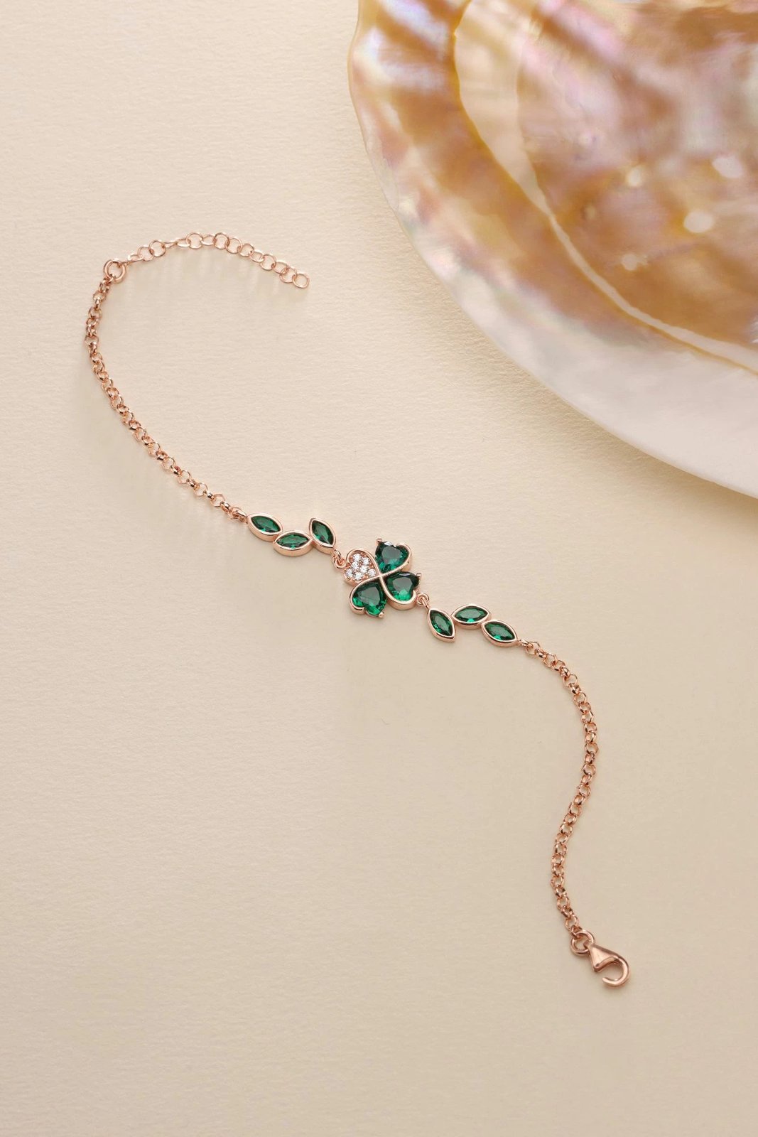 Byzylyk argjendi Jumeon, ngjyrë rozë dhe e gjelbër, NRZ999948