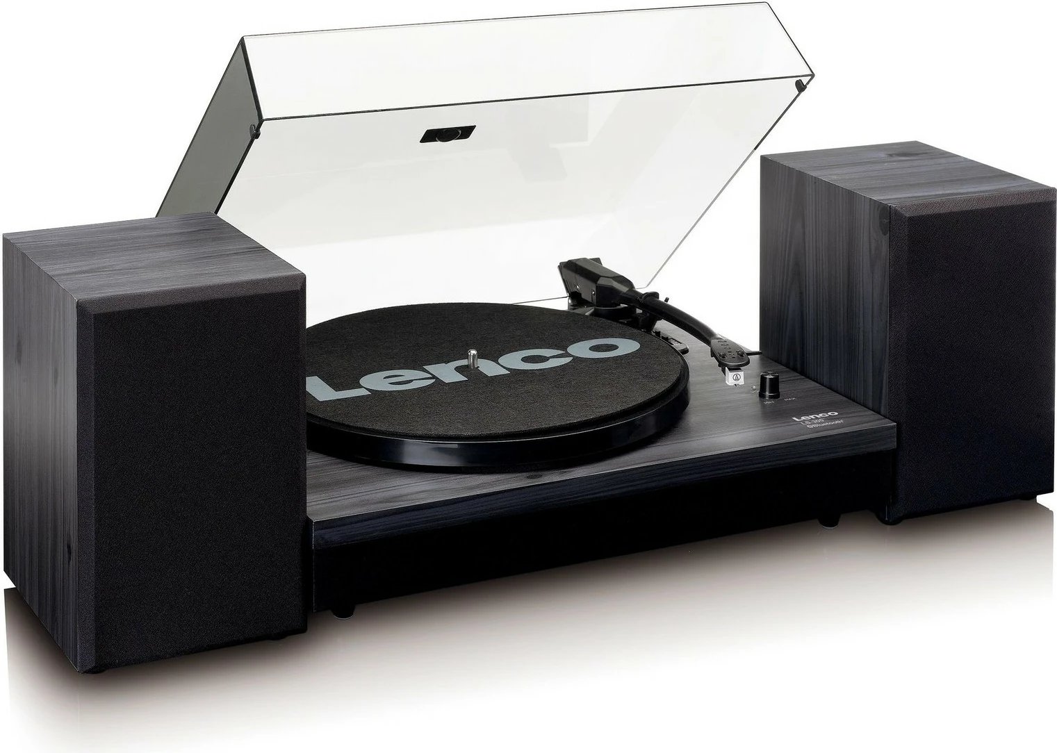 Gramafon Lenco LS-300, Bluetooth, 2 altoparlantë, druri, e zezë