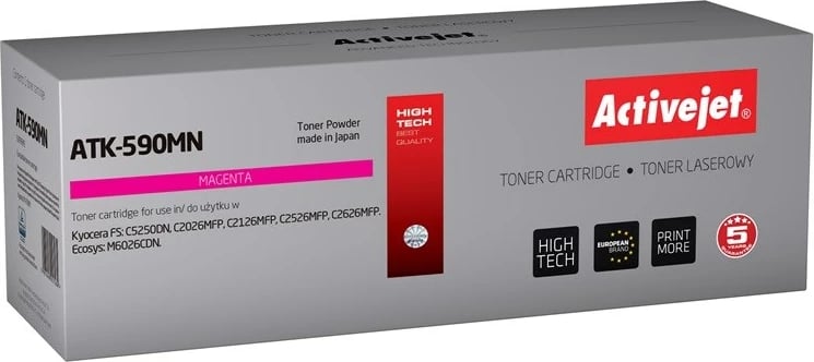Toner zëvendësues Activejet ATK-590MN për printer Kyocera, 5000 faqe, i vjollcë