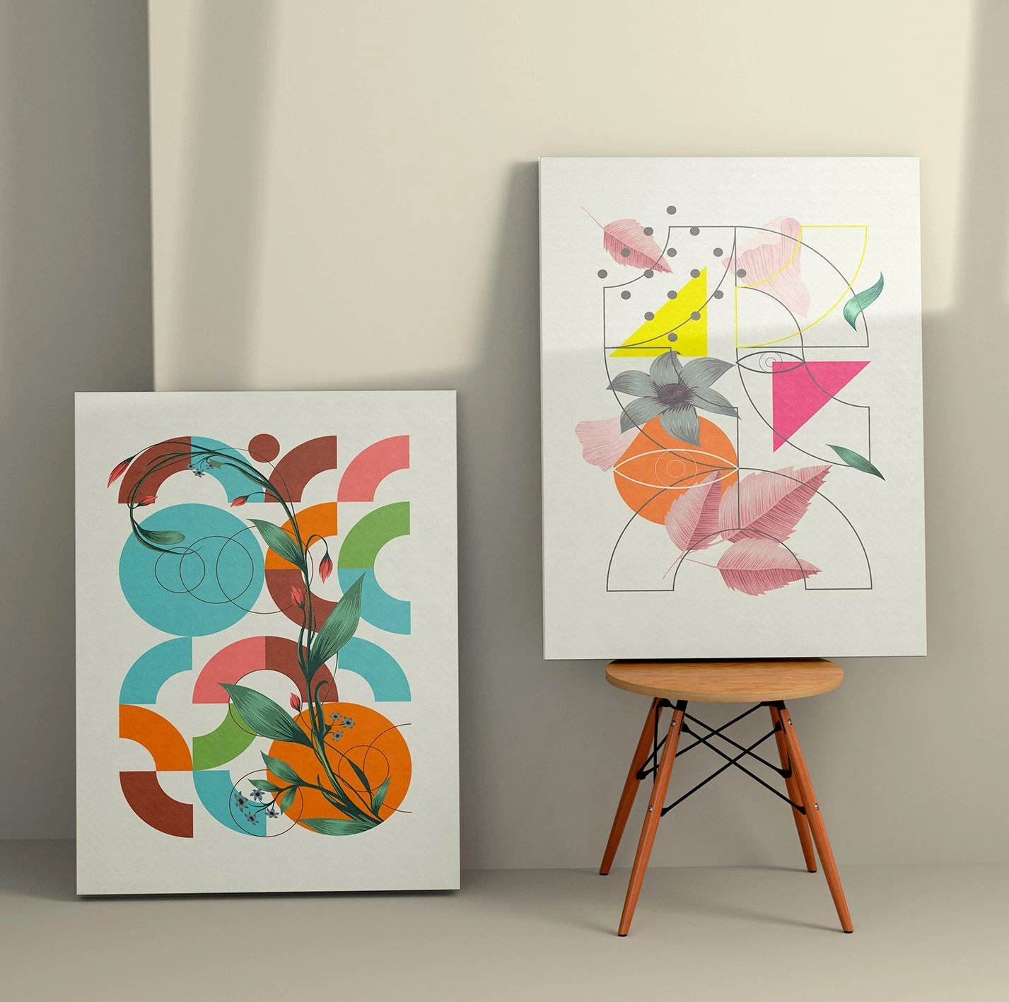 Pikturë dekorative në kanavacë (2 copë), Wallity, 2KNV4283, 70x100