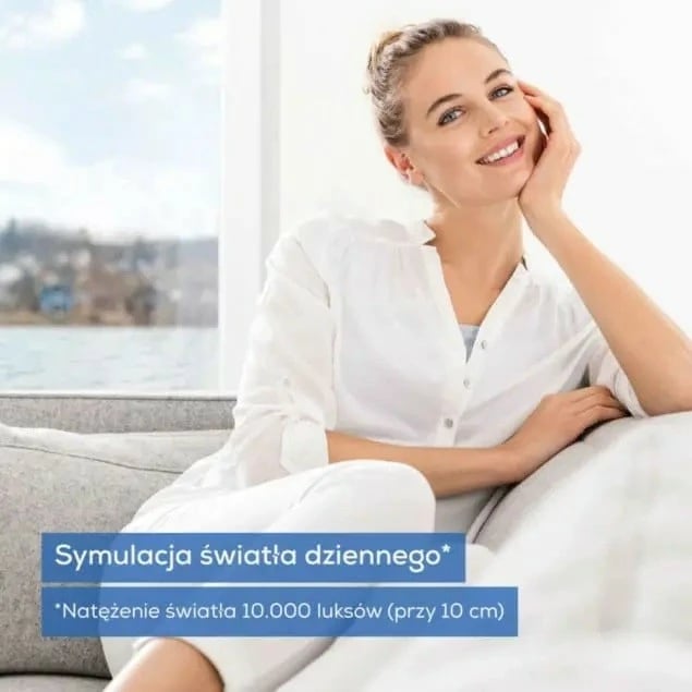 Lampë dite, Beurer TL100, 10000 lux, timer LED, 10 nivele ndriçimi, diametër 33.4 cm, Silver/White