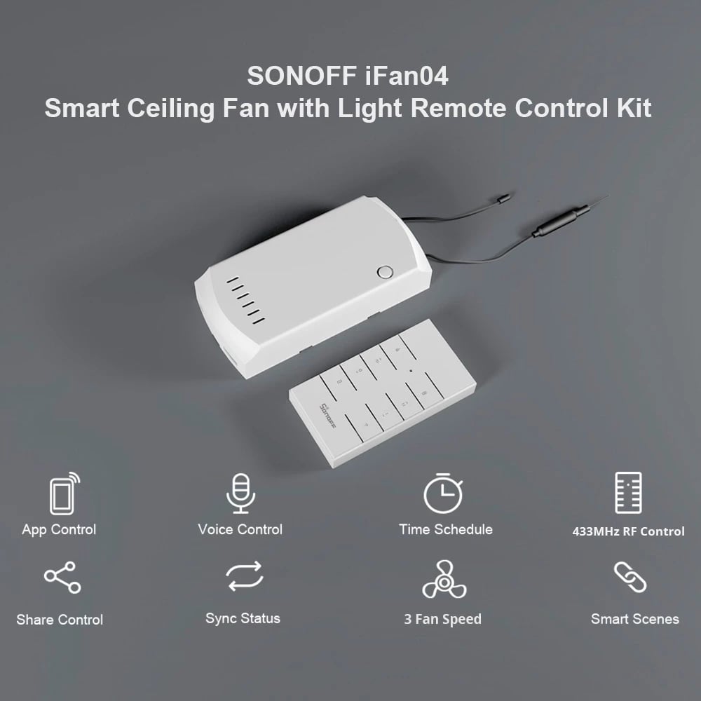 Sonoff iFAN04-H Kontrollues Wi-Fi per drita, llampa Sonoff iFAN04-H Kontrollues Wi-Fi per drita, llampa