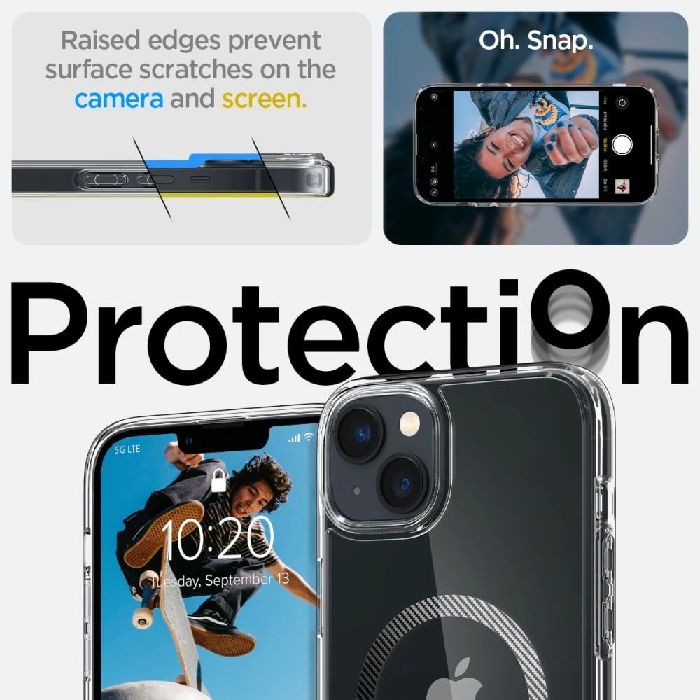 Mbështjellës Spigen Ultra Hybrid Mag për iPhone 14 Plus, MagSafe, Transparent Gri
