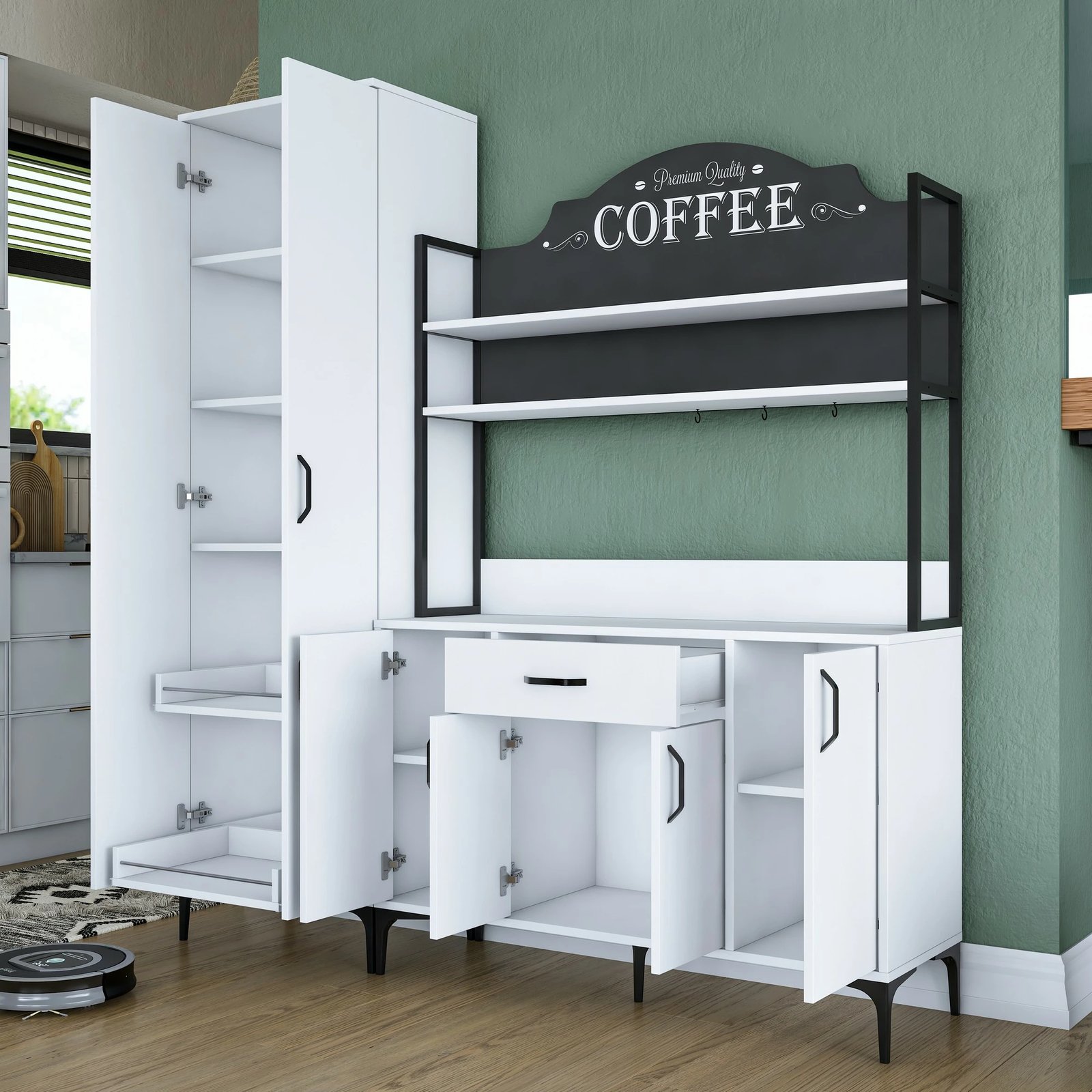 Dollap multifunksional, ngjyrë e bardhë, Skye Decor, JE148 - 3080