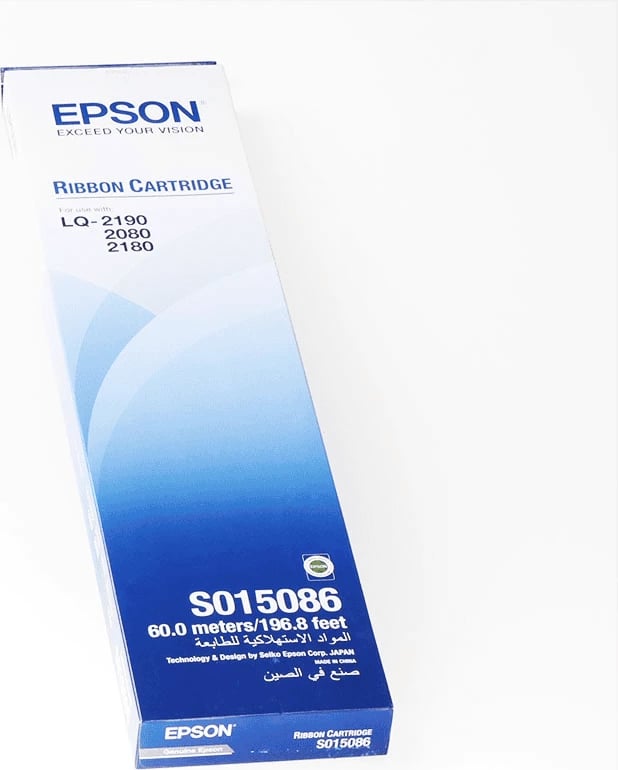 Shirit printeri, Epson S015086 C13S015086, kompatibil LQ-2190/2080/2180, nylon, 60 m, deri 12,000,000 karaktere, i zi