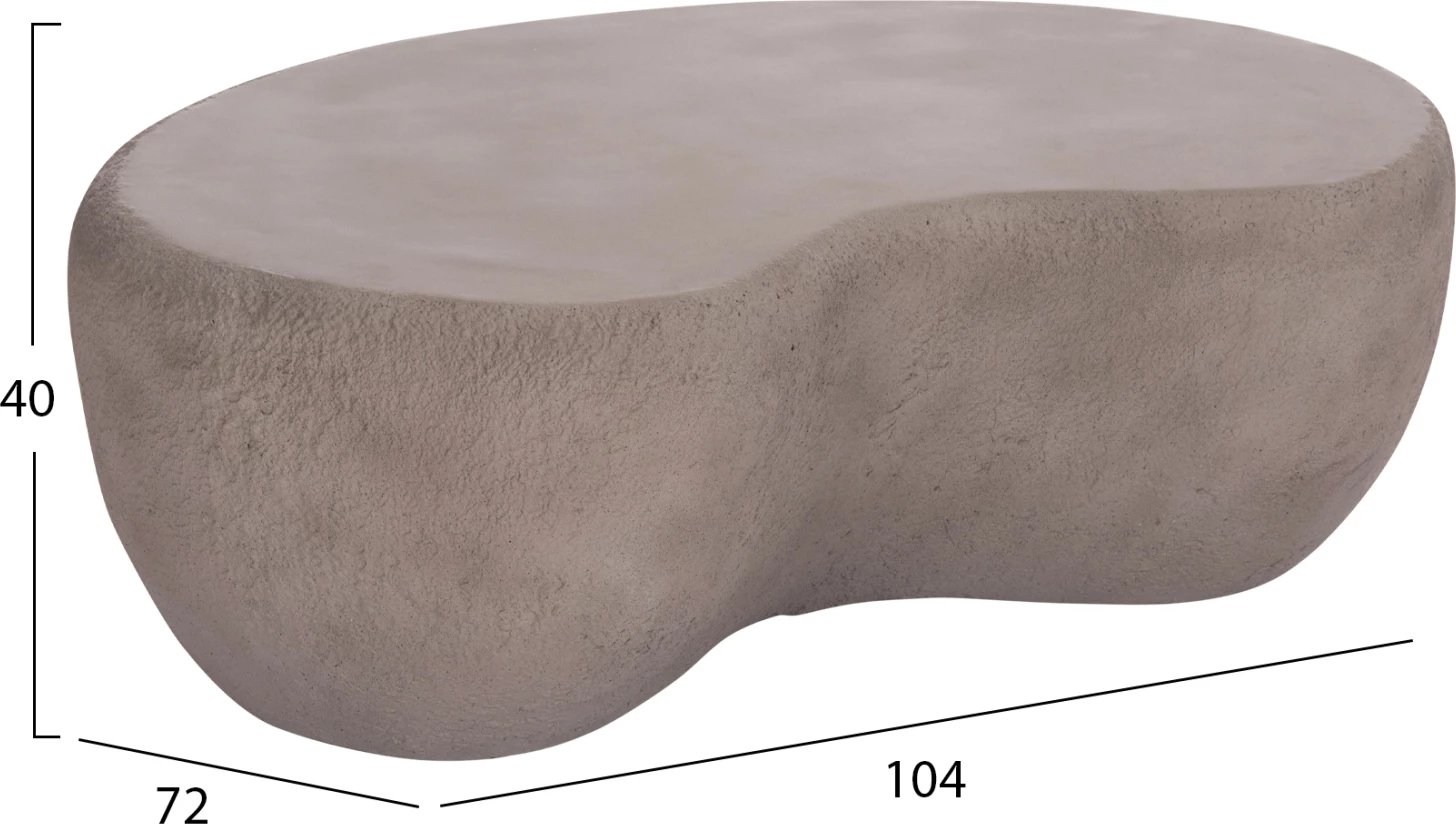 Tavolinë kafeje GERSON, fibër çimento, ngjyrë gri, FH18151.03S, 104x72x40cm