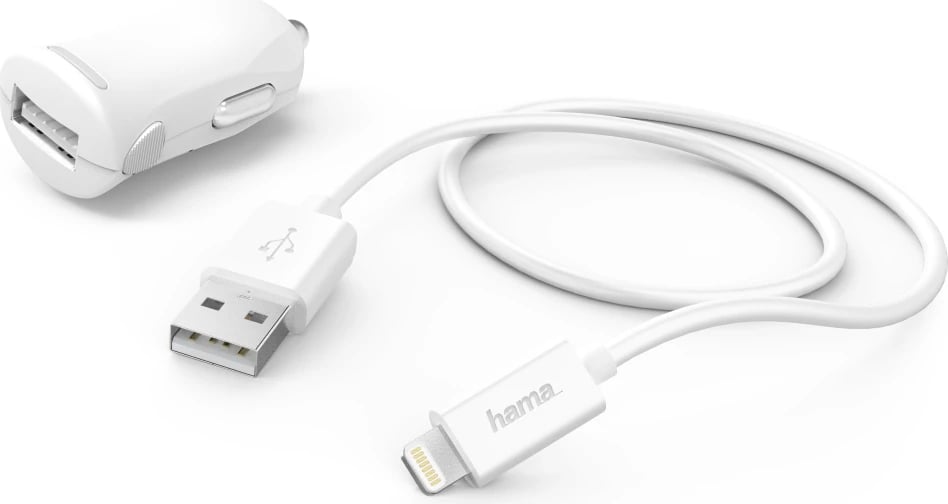 Karikues për veturë Hama Lightning 2.4 A, e bardhë, 201610