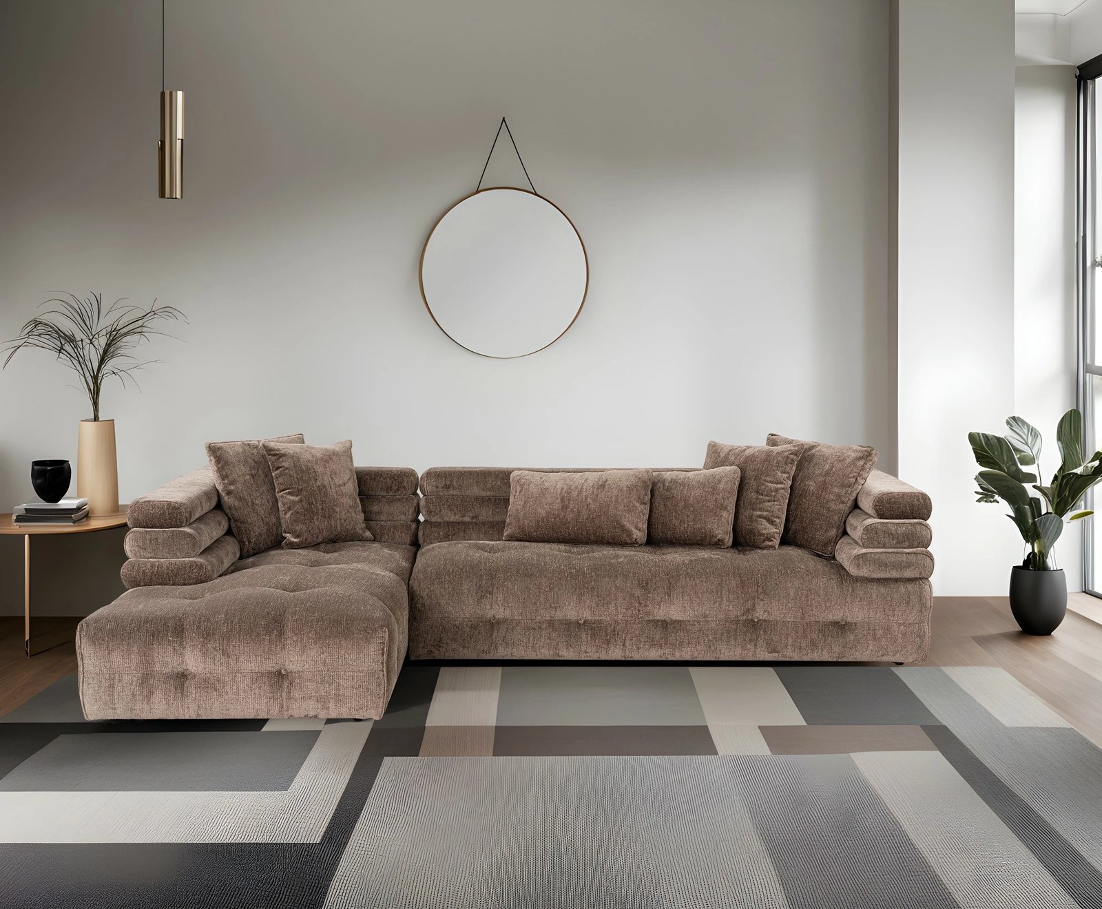Kënd-sofë Boston, kënd majtas, gri, Atelier del Sofa (Chl-2R)
