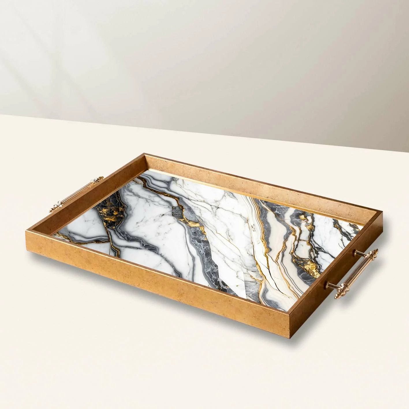 Tabaka dekorative prej qelqi, shumëngjyrëshe, Aberto Design, TPEA10017, 50x29x3.5cm