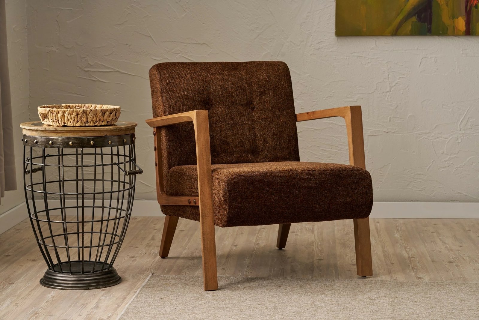 Karrige krahu Atelier del Sofa, Kemer, ngjyrë kafe