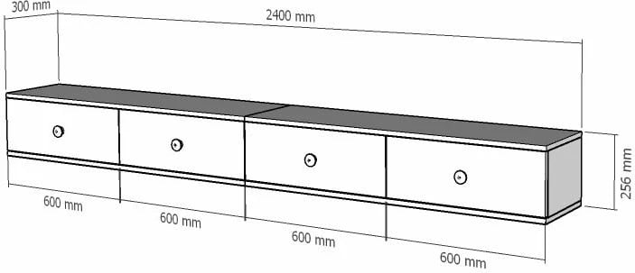 Komodë TV Zuzu Double, ngjyrë antracit, Skye Decor