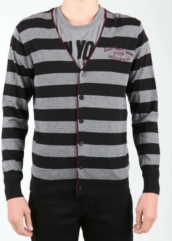 Xhemper për meshkuj Guess, me vija të zeza e gri