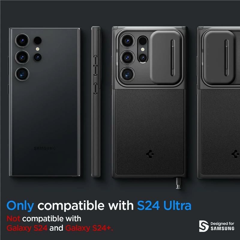 Mbështjellës Spigen Optik Armor për Samsung Galaxy S24 Ultra, i zi