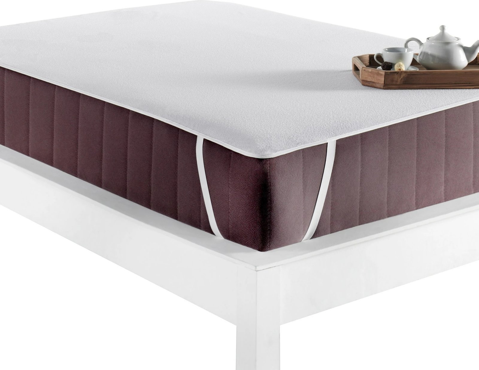 Mbrojtës për shtrat dopio, i bardhë, L'Essentiel Linge de Maison, 180x200cm