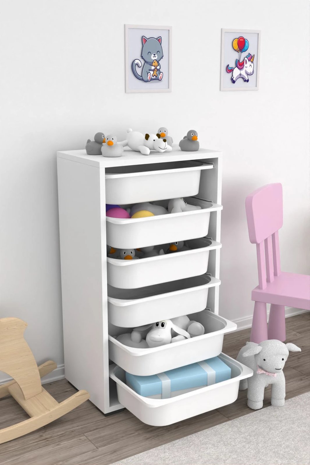Dollap multifunksional Hanah Home, bronz 6N, i bardhë
