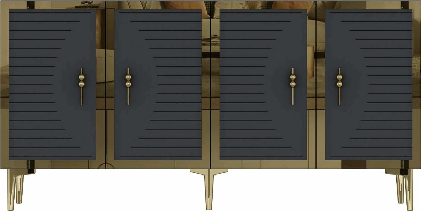 Konsolë, ngjyrë antracit dhe ari, Skye Decor