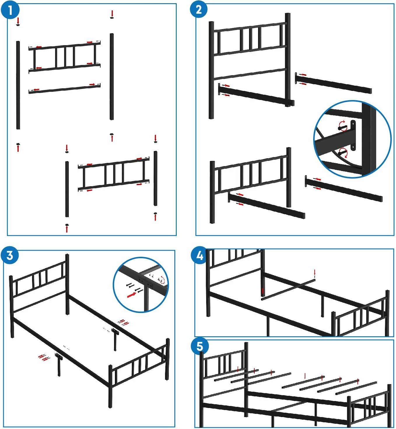 Kornizë shtrati teke, ngjyrë e bardhë, Skye Decor, 90x200