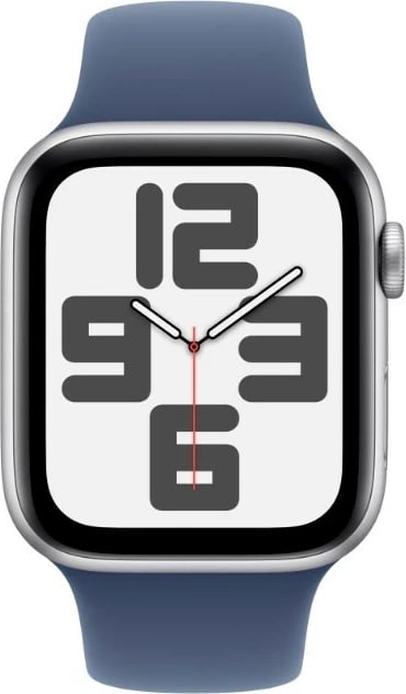 Smartwatch Apple Watch SE 44mm, 32GB, Silver, Bandë Sportive Denim