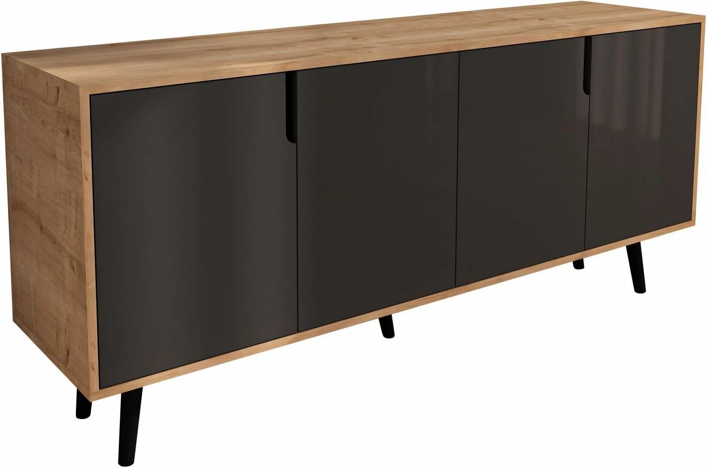 Konsolë moderne Skye Decor, Latina 180, ngjyrë lis safir dhe antracit