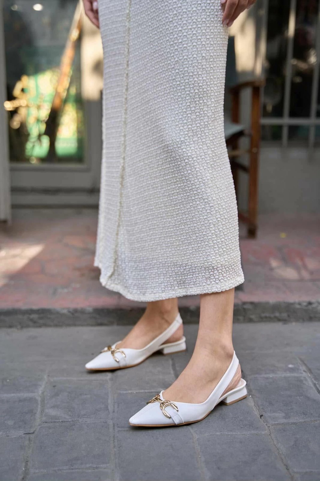 Balerina të bardha elegante për gra, Jumeon, MK1340024YFT10-02, nr. 40