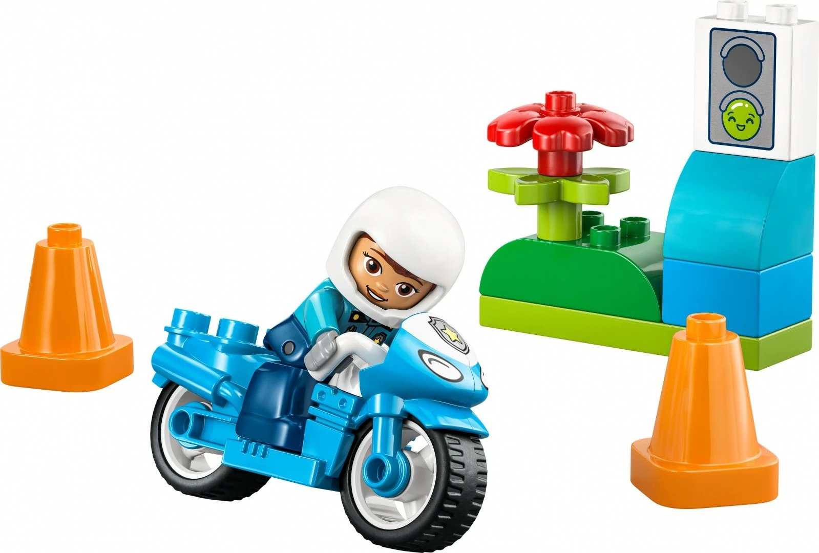 Set blloqe, LEGO DUPLO 10471 Blue Police Motorcycle, motoçikletë policie, 11 pjesë, 2+ vjeç, blu, set i vogël