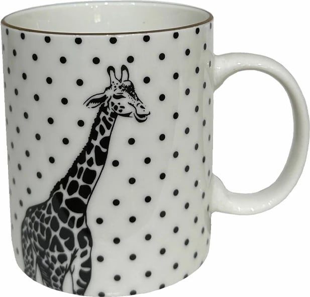 Filxhan AFRICA, gjirafë, 8x8x10, porcelan i bardhë, i zi, ari Filxhan AFRICA, gjirafë, 8x8x10, porcelan i bardhë, i zi, ari