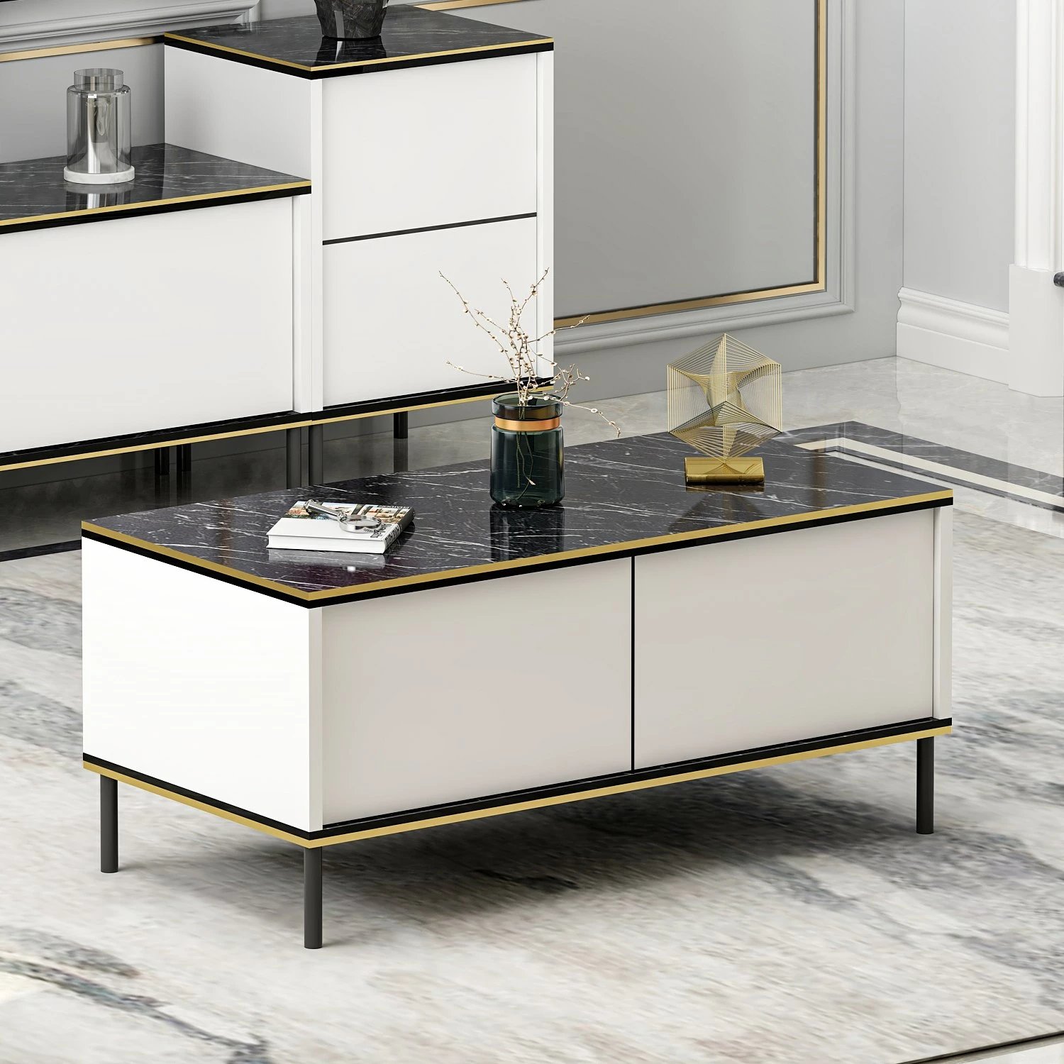 Tavolinë kafeje Hanah Home, Imaj, e bardhë