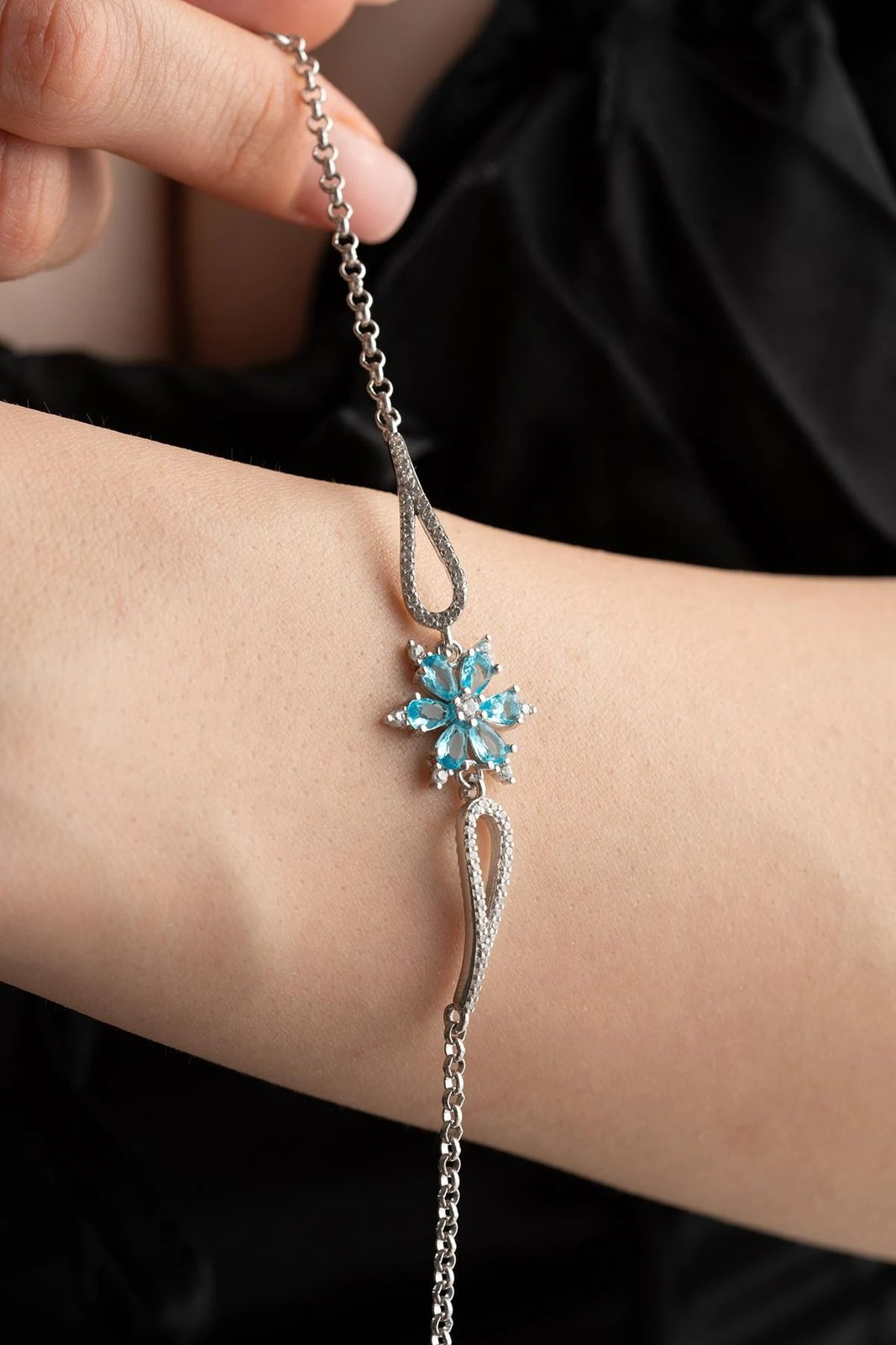 Byzylyk argjendi Jumeon, ngjyrë argjendi dhe kaltër deti, NRZ999199