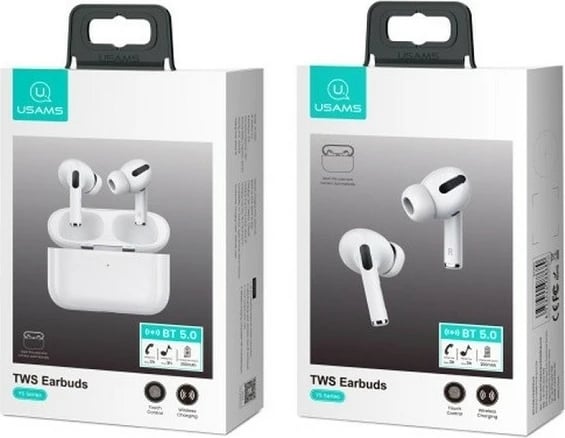 Kufje TWS USAMS YS Series BHUYS01, Bluetooth 5.0, me mikrofon, të bardha