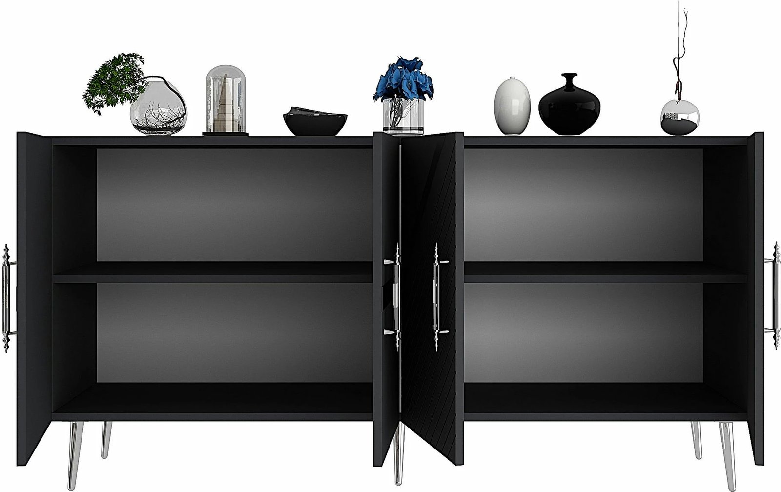 Konsolë Skye Decor, Fuga KB150, antracit, argjend