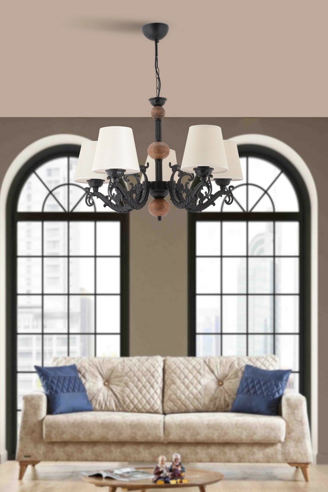 Llambadar Opviq Fiona, dru, e bardhë, e zezë, kafe