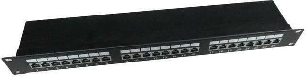 Patch panel Gembird NPP-C524-002, 24 porta, 1U, 19 inç, CAT 5e, e zezë