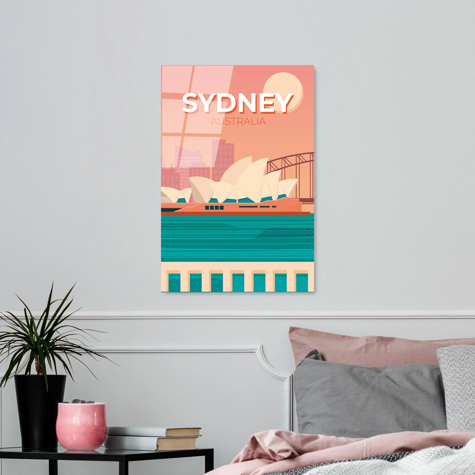 Pikturë dekorative prej xhami të temperuar, shumëngjyrëshe, 30x45cm, Sydney Australia