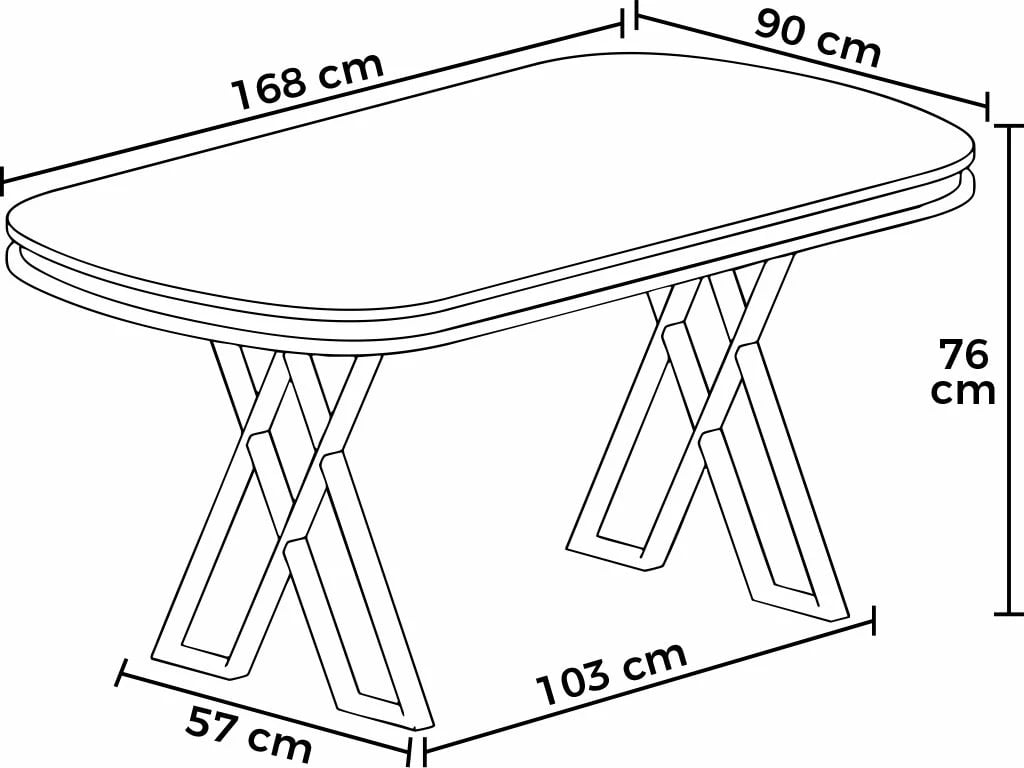 Tavolinë ngrënie Hanah Home, sipërfaqe mermeri të bardhë, këmbë ari