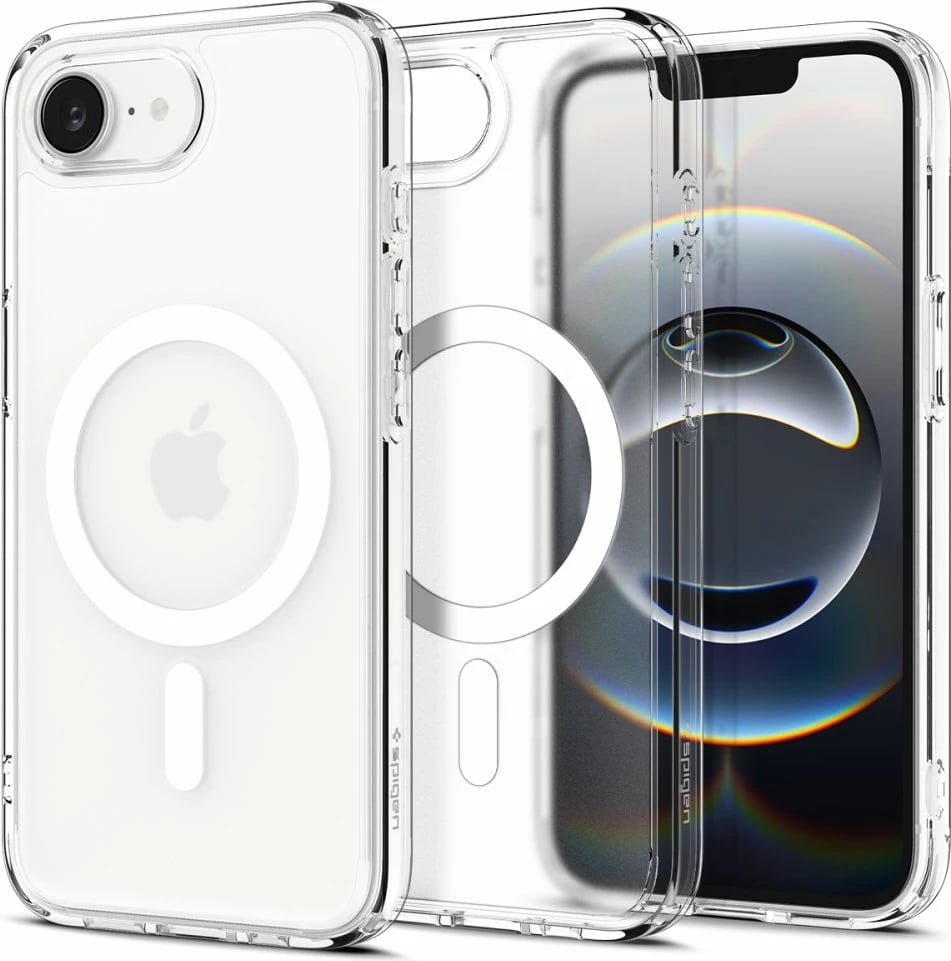 Mbështjellës Spigen Ultra Hybrid MagSafe për iPhone 16e, i bardhë, gjysmë-transparent