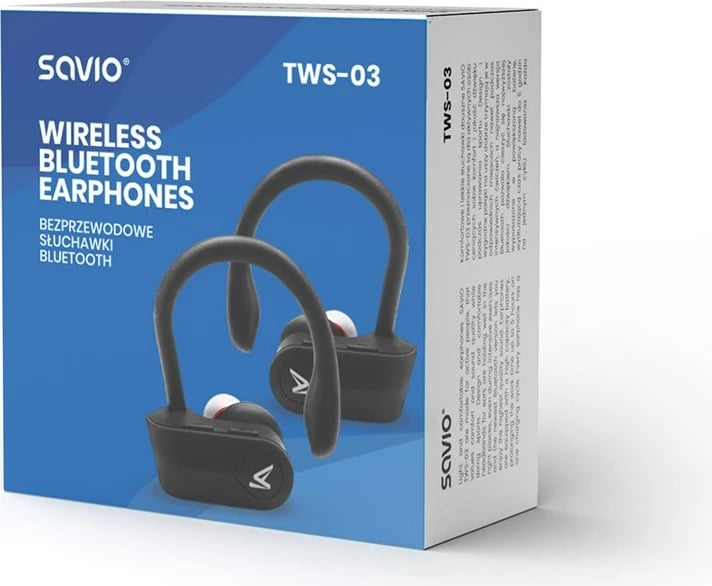 Dëgjuese wireless Savio TWS-03, të zeza