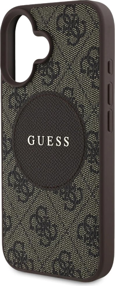 Mbështjellës Guess 4G Circle Classic Logo MagSafe për iPhone 16, Kafe Mbështjellës Guess 4G Circle Classic Logo MagSafe për iPhone 16, Kafe