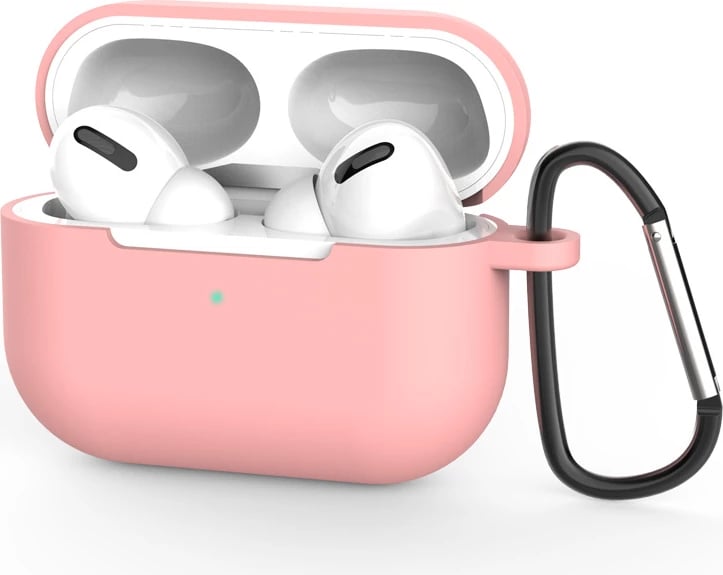 Mbështjellës për kufje Hurtel për AirPods Pro / AirPods Pro 2, silikon, me karabiner, Rozë