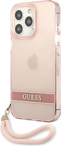 Mbështjellës Guess Translucent Strap për iPhone 13 Pro/13 6.1", Rozë Mbështjellës Guess Translucent Strap për iPhone 13 Pro/13 6.1", Rozë