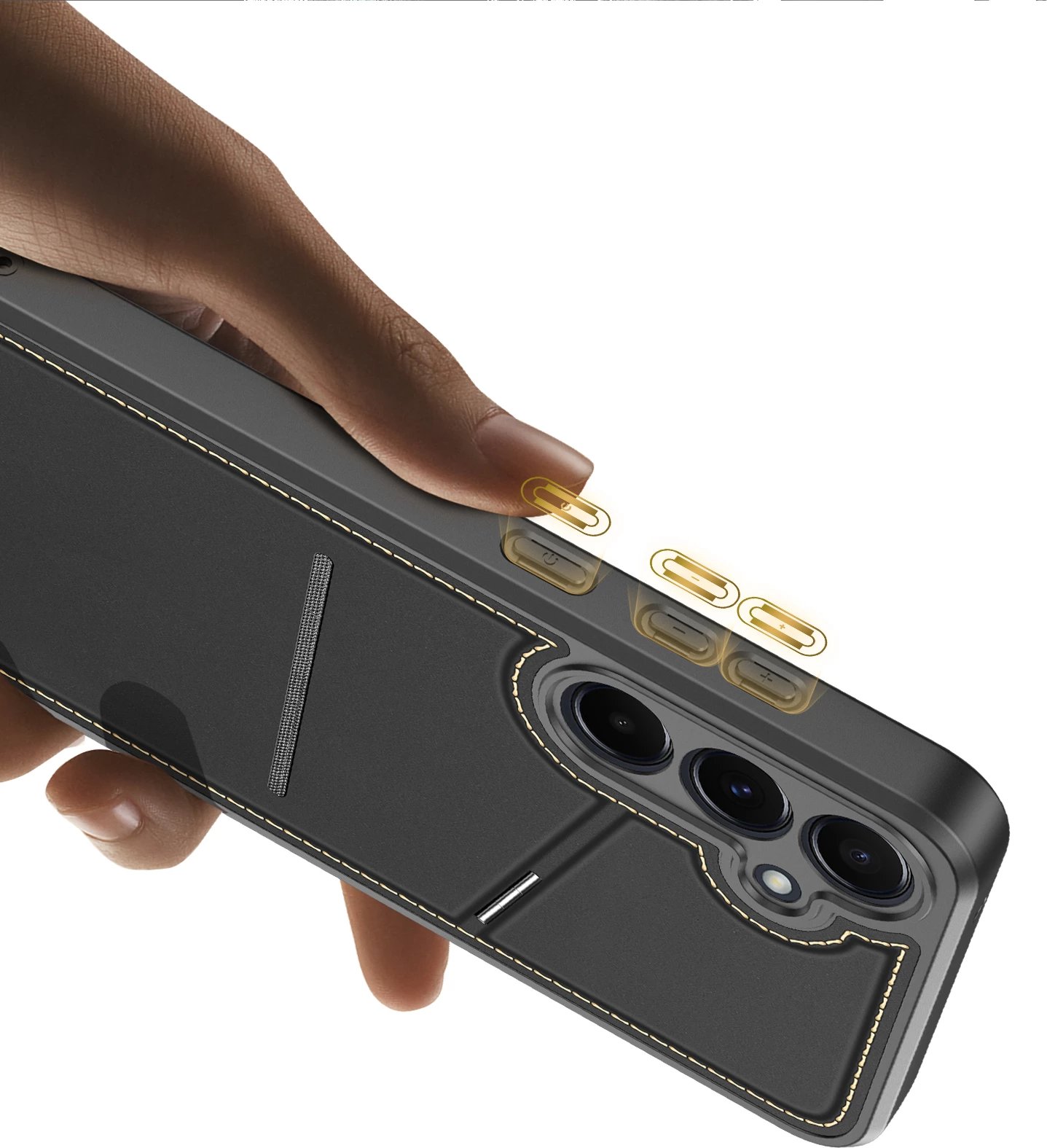 Mbështjellës Dux Ducis Rafi II për Samsung Galaxy S25+, me stand dhe portofol, i zi