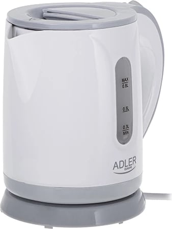 Zierëse uji elektrike, Adler, AD 1371, 0.8 L, 850 W, plastikë, bardhë-gri