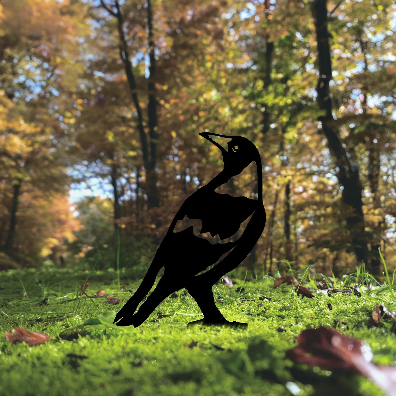 Objekt dekorativ për kopsht, dizajn Aberto, Zogu 01, ngjyrë e zezë, 50x27cm