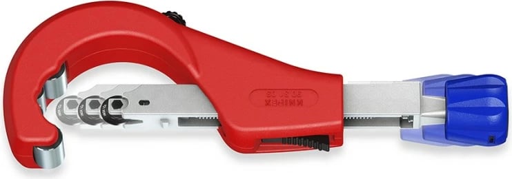 Prerëse tubash Knipex 90 31 03 BK, për bakër, bronz, çelik, 260mm, blu/kuqe